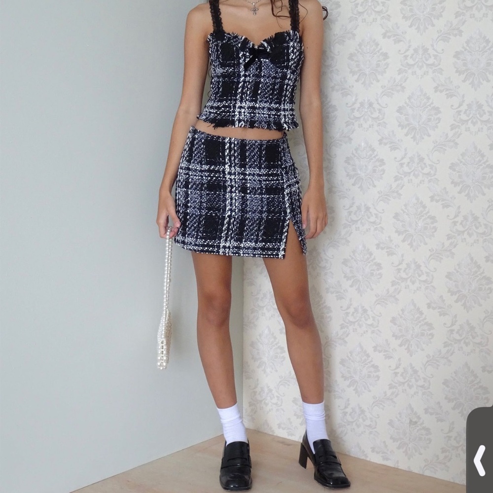 Motel Rocks Black and White Tweed Set *discontinued*